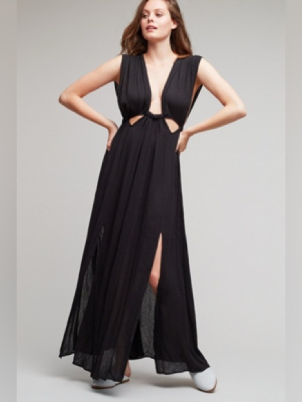 ASTR The Label Black Cutout Maxi Dress NWT Size L